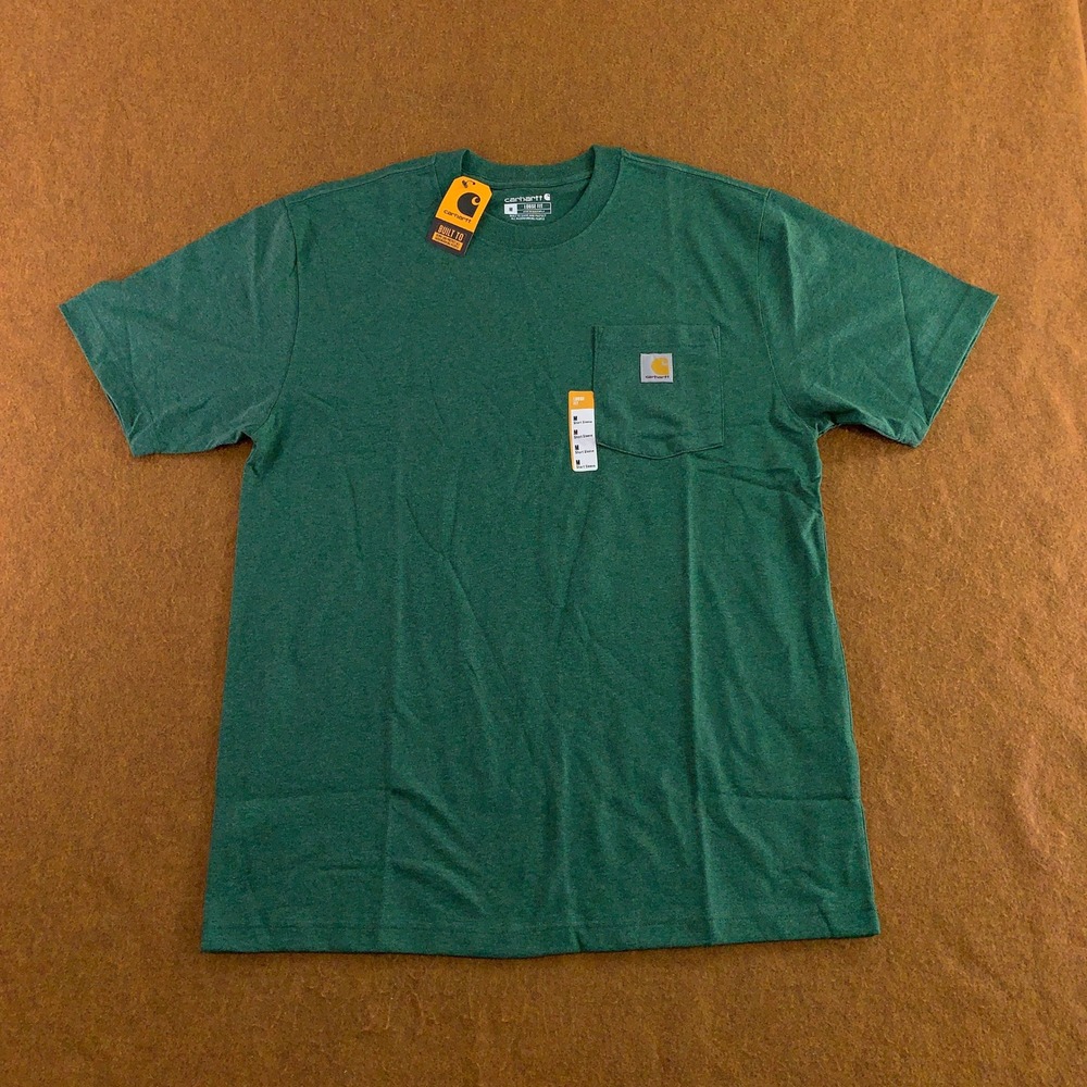 Carhartt Mens Medium Green K87 G55 Loose Fit Heavyweight Pocket T-Shirt NWT